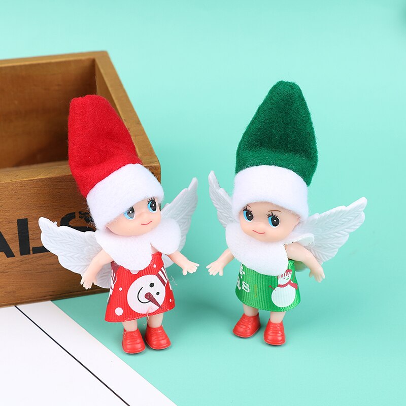Bebé muñecas duende muñeco elfo de Navidad muñeca bebé de juguete con brazos móviles piernas Navidad muñecas de adorno de juguete