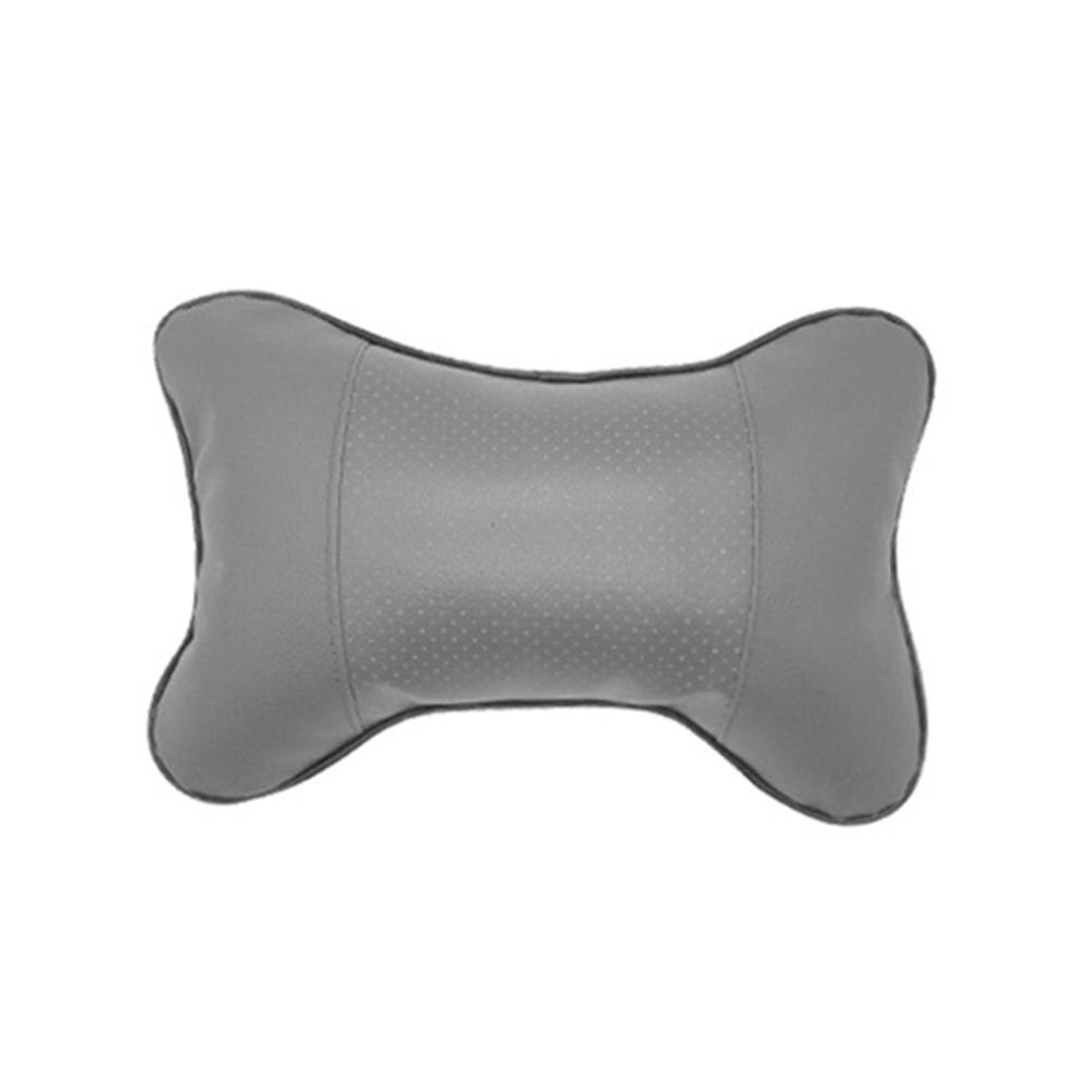 Universele auto nekkussens van pvc leer, ademend mesh, auto neksteun, hoofdsteunkussen, kussen, auto-interieuraccessoires: Grijs