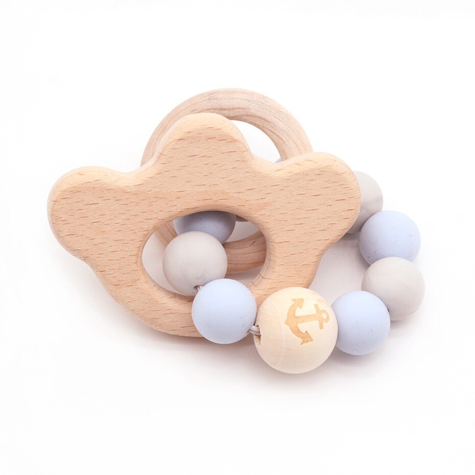 bambino di Cura Braccialetto di Legno Massaggiagengive Perline in silicone Dentizione Braccialetti di Cura di Legno di Legno Sconcerta Passeggino Giocattoli Del bambino Teether Giocattoli Regalo