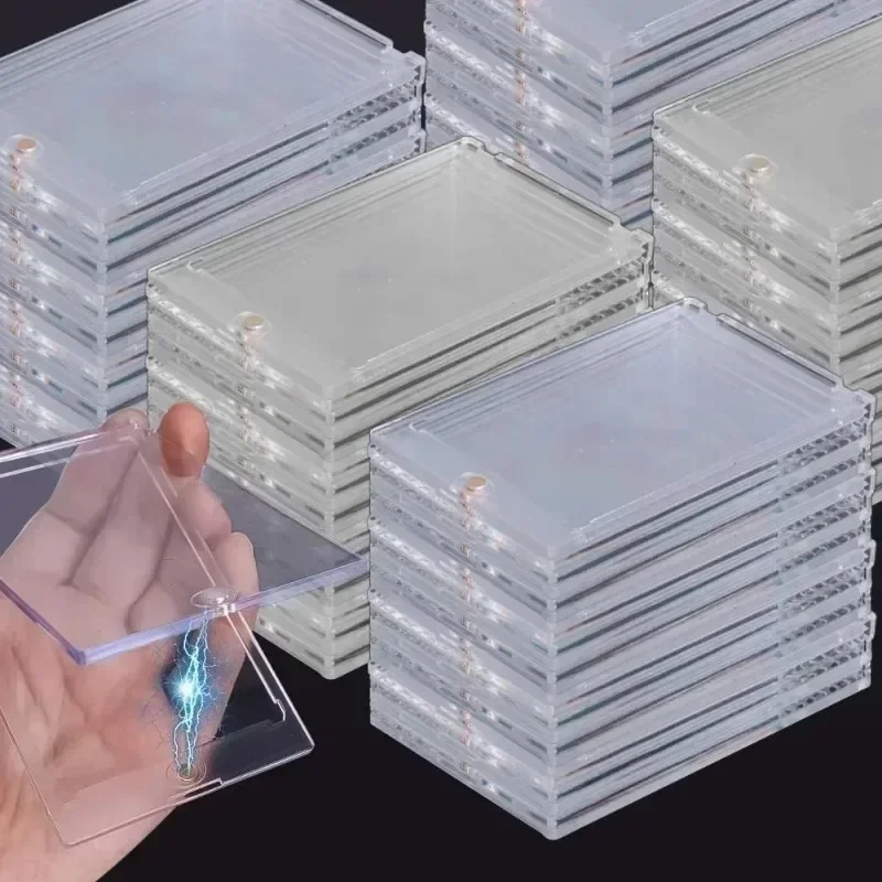 10-1Set Magnetic Cards Holder for Trading Card Support Set Arcylic Triangle Card Display Stand Waterproof Transparent Protector
