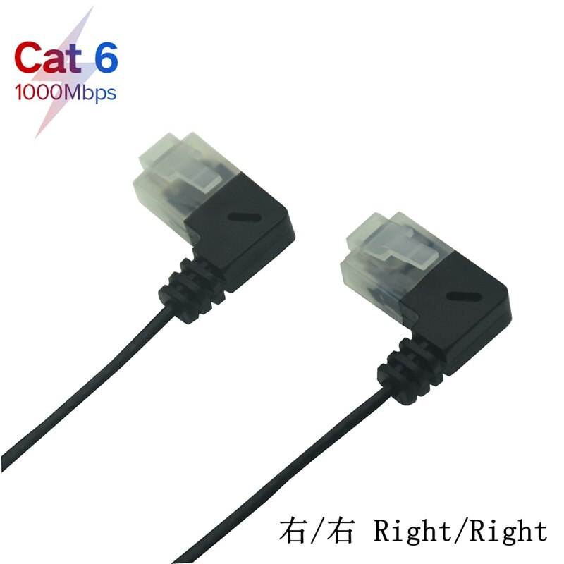 Ultradunne cat 6 ethernetkabel  rj45 links-rechts afgeschuinde utp netwerkkabel patchkabel 90 graden cat 6a lan korte kabel 25cm 1m 2m 3m