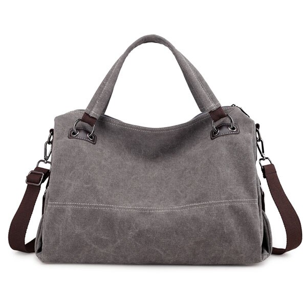 KVKY toile fourre-tout sac à main dames de luxe sacs à main top-poignée sacs pour femmes sac à bandoulière loisirs grand sac Messenger: Grey