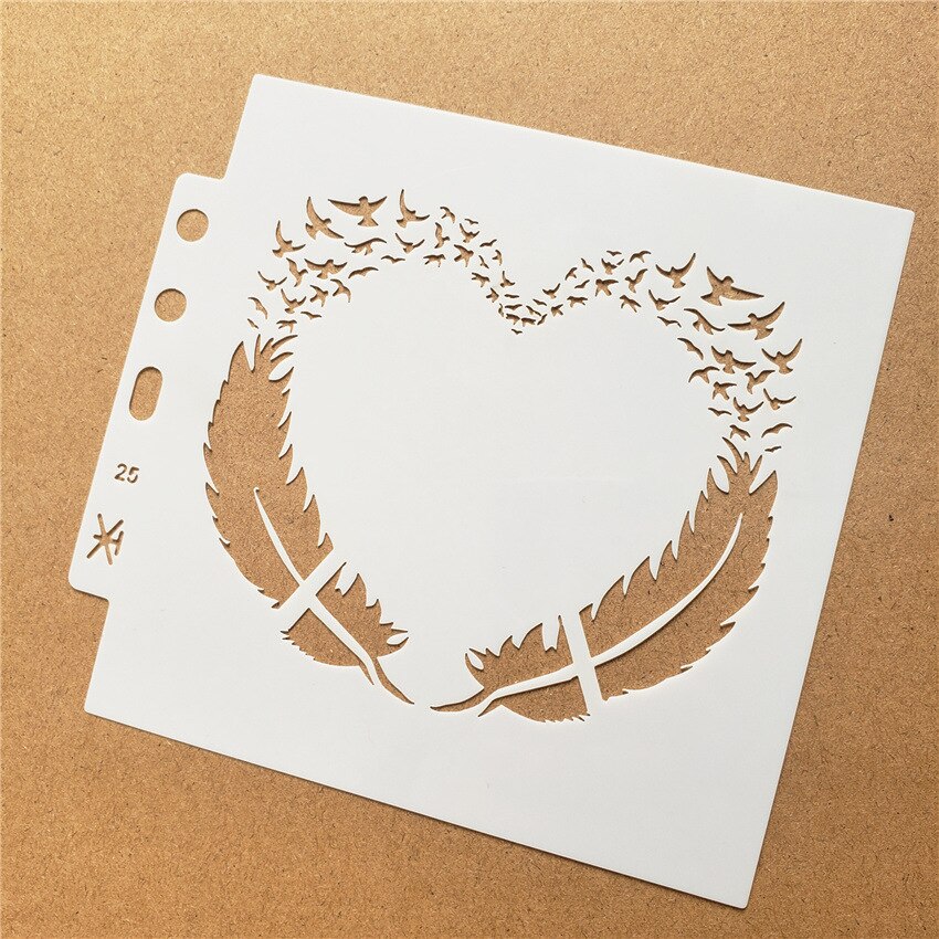 1pc Hand Heart stencil painting template hollowing spray pattern stencils painting hollowing out lace ruler journal accessories