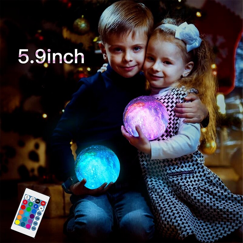 Painted Starry Sky Moon Light 3D Printing Moon Light Led Rechargeable Night Light Product Strange Table Lamp