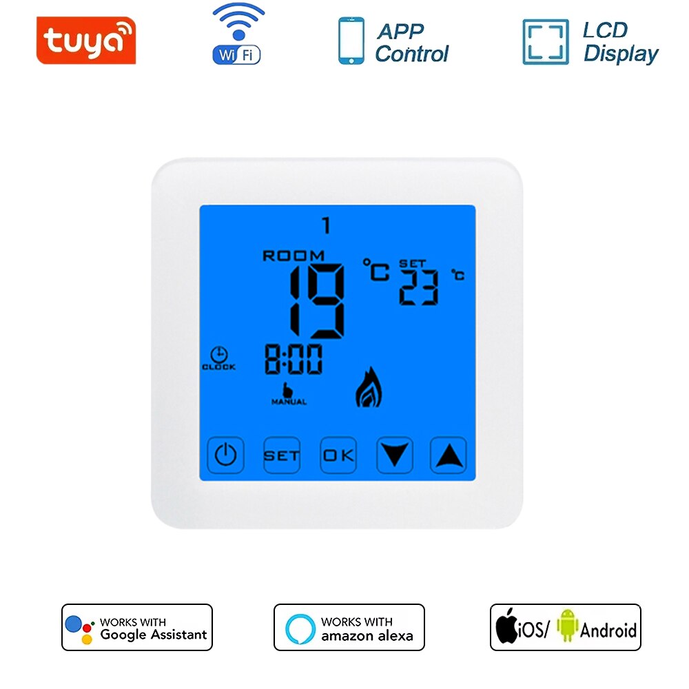 Touch Screen Temperature Controller 220V Programmable Room Thermostat For Floor Heating