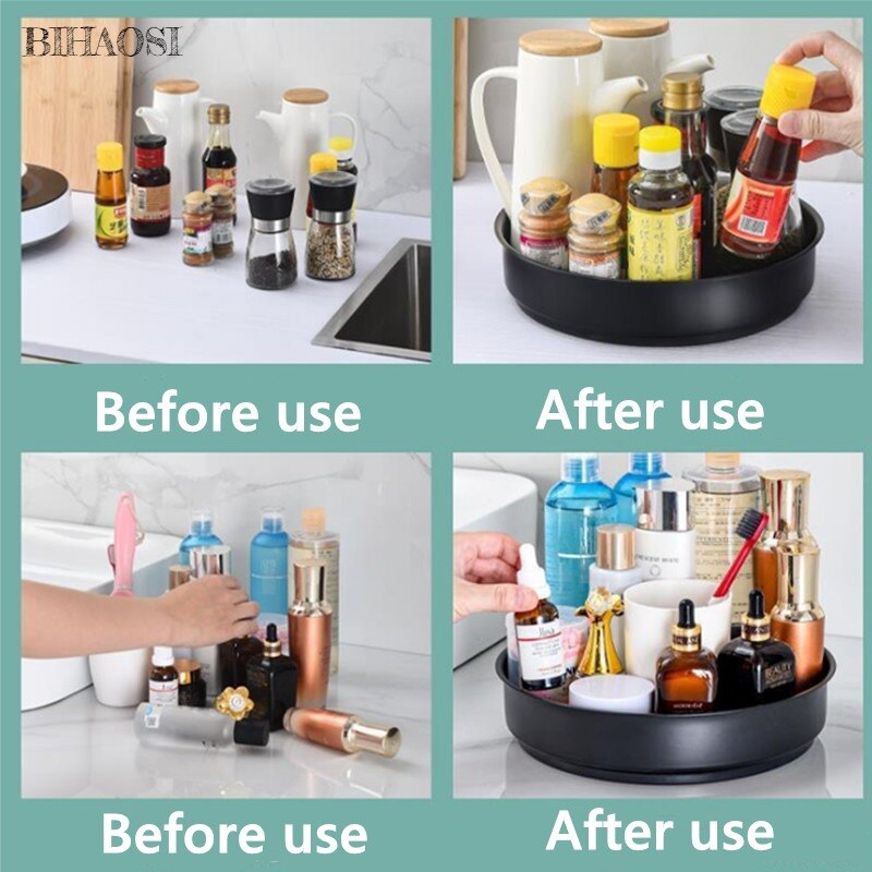 360 rotating tray kitchen storage container spice ... – Vicedeal