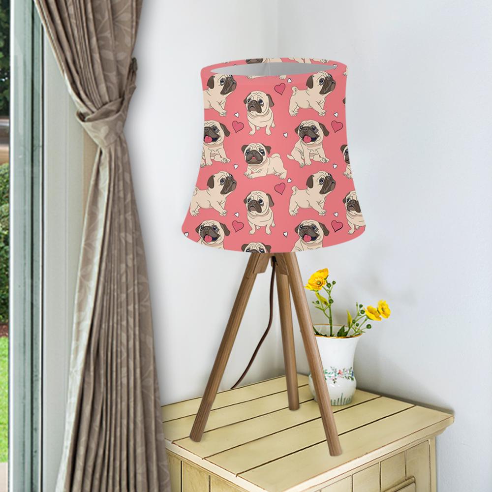 Cute Animal mops motyw psa różowe abażury na stół i ścianę Art Deco Multicolor Stretch klosz z tkaniny na kinkiet zmywalny