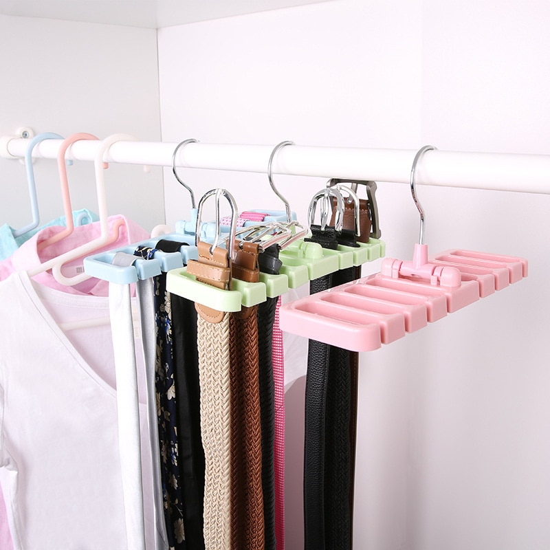 Bøjle arrangør pladsbesparende bøjler bånd bælter tørklæde garderobe rackholder roterende skab opbevaringsbøjler til tøj