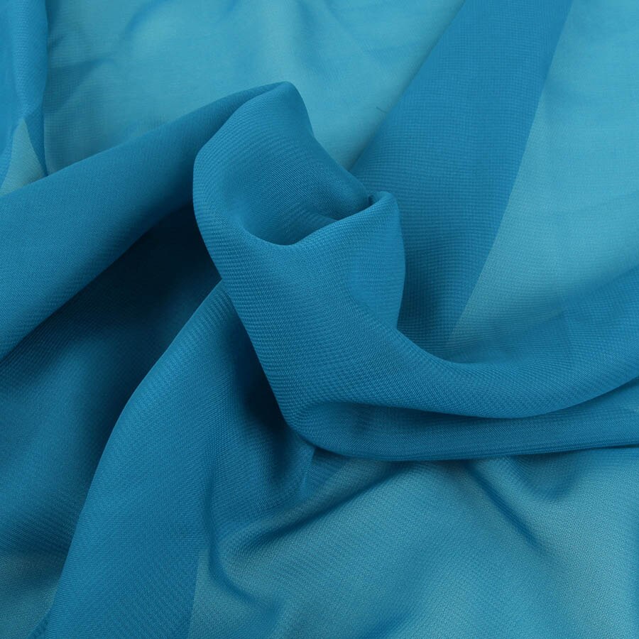 1 meter polyester chiffon fabric 100D Drape Bridal Wedding Dress Georgette tulle Lining Fabric Skirt Party Decorator 150cm wide: Lake Blue