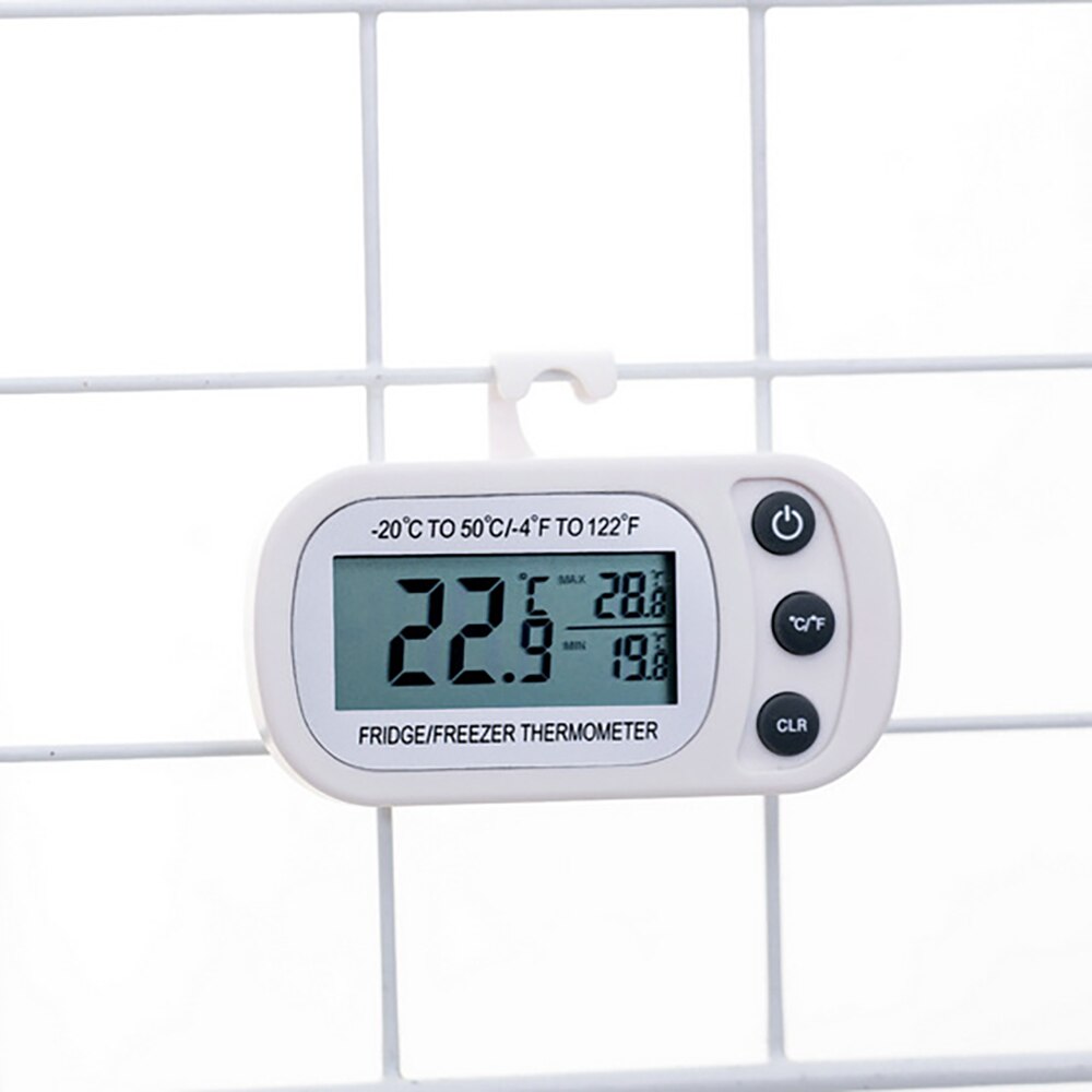Kök lcd justerbar kyltermometer kyl och frys med stativmagnet digital termometer ipx 3 vattentät