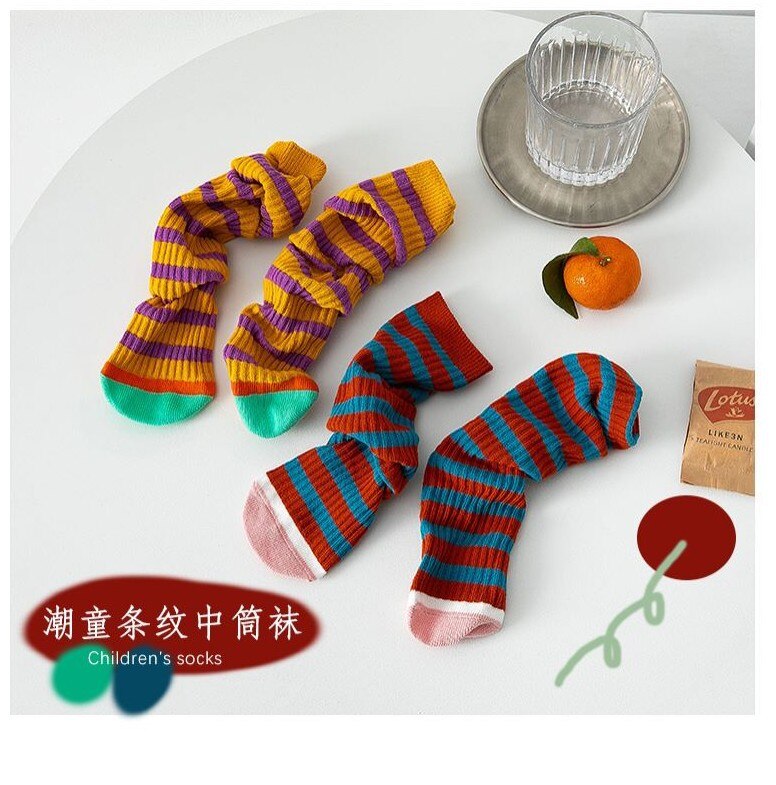 1-3 Years Kids Boys Socks Toddlers Girls Socks Knee High Long Soft Cotton Baby Socks Striped Children Socks Clothes Accessories