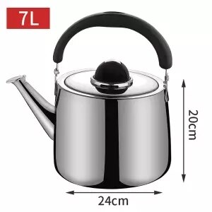 Bouilloire épaissie en acier inoxydable | Bouilloire à sifflet, bouilloire de grande capacité, cuisinière à gaz et à Induction, bouilloire universelle, sifflage: 7L