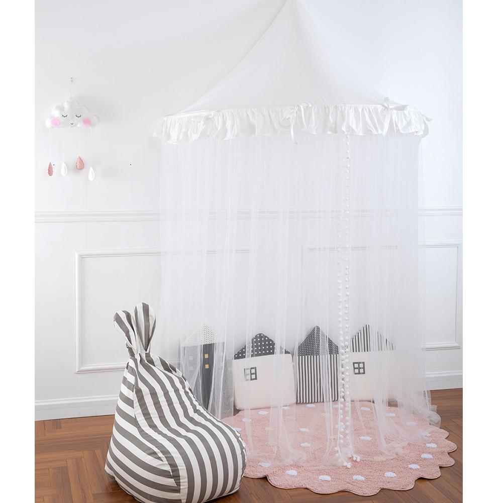 Princess Girls Bed Canopy Children's Ceiling Half Moon Bedroom Bedside Gauze Girl Heart Room Decorating Crib Dome Castle Fairy N