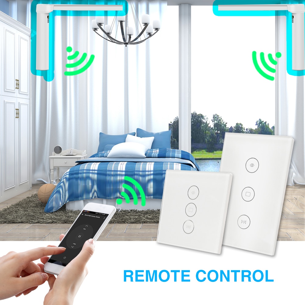 WiFi Smart Curtain Switch Smart Life Tuya APP Electric Motorized Curtain Blind Roller Shutter Works with Alexa and Google Home