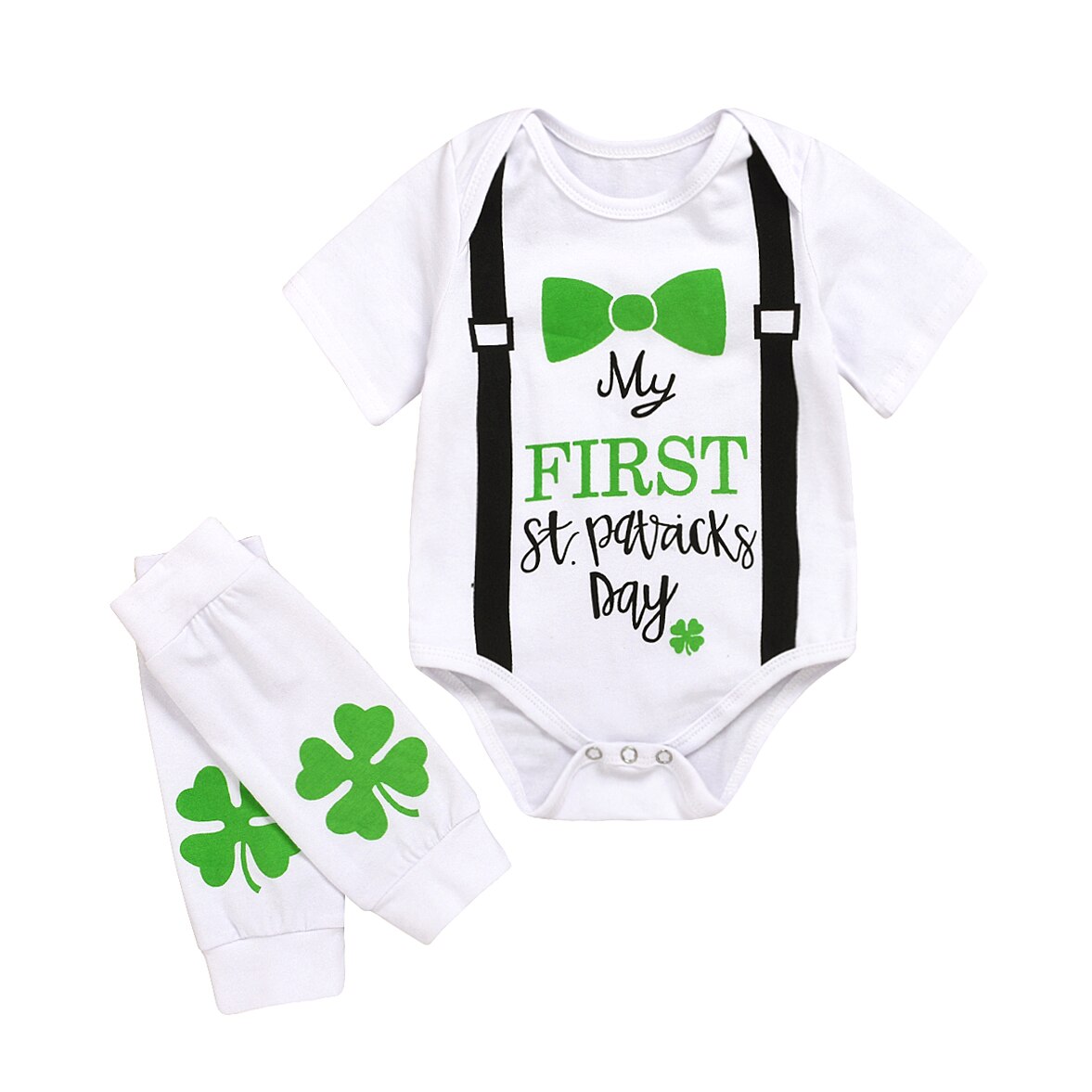 Summer My First St.Patrick's Day My First Easter Baby Boy Girl Romper Kids 2Pcs Lucky Clothes: A / 6M