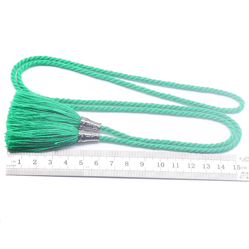 Bawełniane długie liny frędzle 100 cm podwójne kryty przez obrońców i w porę wyskoczył kutas odzież wisiorek zasłony krawat liny wisiorek DIY odzieży dekoracje robić domu 2 sztuk