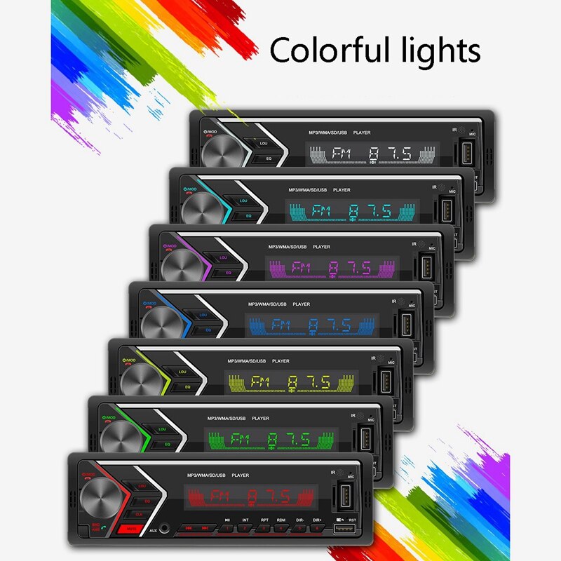 12V 1Din Radio Auto Bluetooth Autoradio Stereo Radio Fm Aux Ingang Ontvanger Tf Usb Auto Multimedia Speler