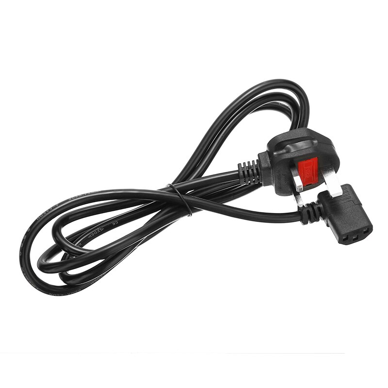 1PC 3 Pin Right Angle Kettle Lead Cable Power Cord IEC C13 1.8 Meter UK Plug For PC base Units Monitors Printers Photocopiers