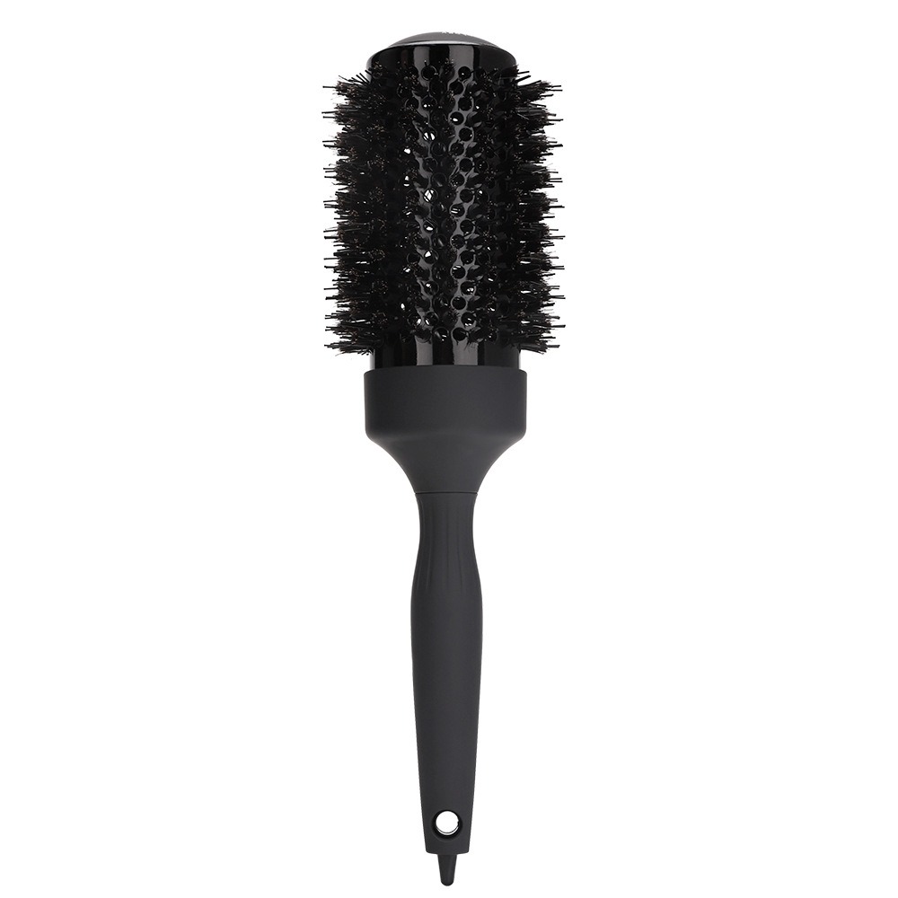 Poignée ronde brosse roulante baril rond avec queue pointue droite sergé peigne à cheveux antistatique noir cheveux friser brosse Salon: GRIS