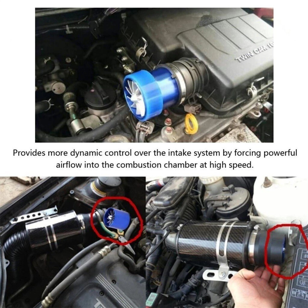 auto Turbina di Aspirazione aria auto rimontare turbo gas Olio Combustibile risparmiatore fan turbo compressore Turbina Misura per Tubo di Aspirazione dell'aria diametro 2.5-2.9in
