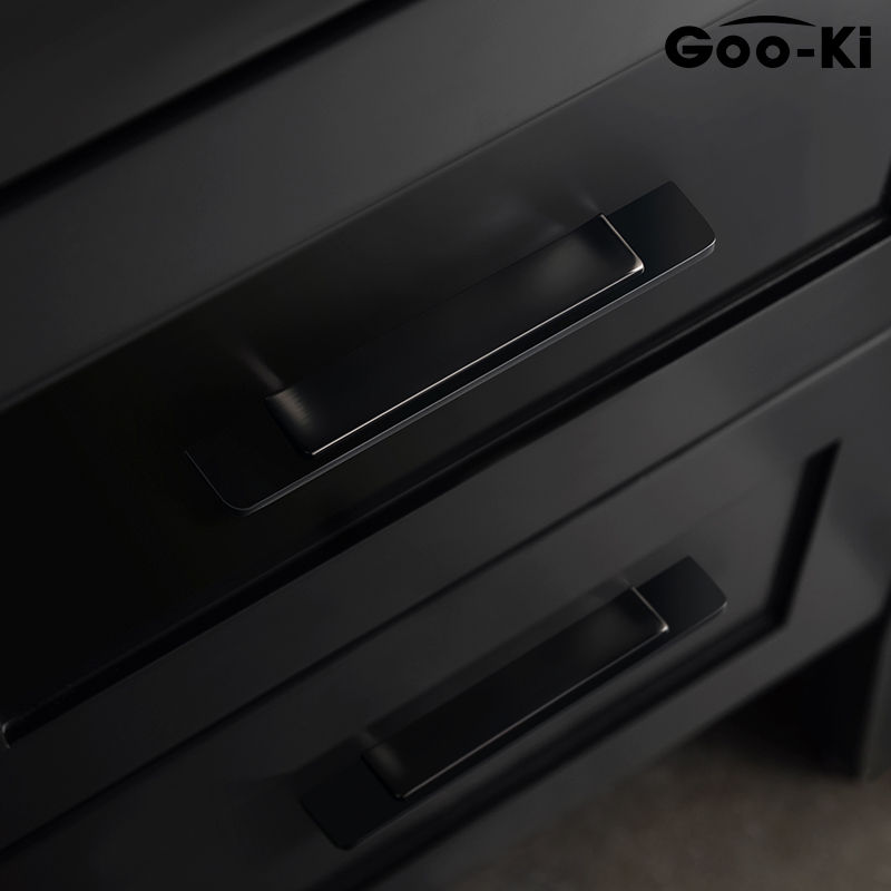 European Affordable Luxury Cabinet Handles Black Gray Splicing Kitchen Cupboard Pulls Drawer Knobs Furniture Handle Hardware