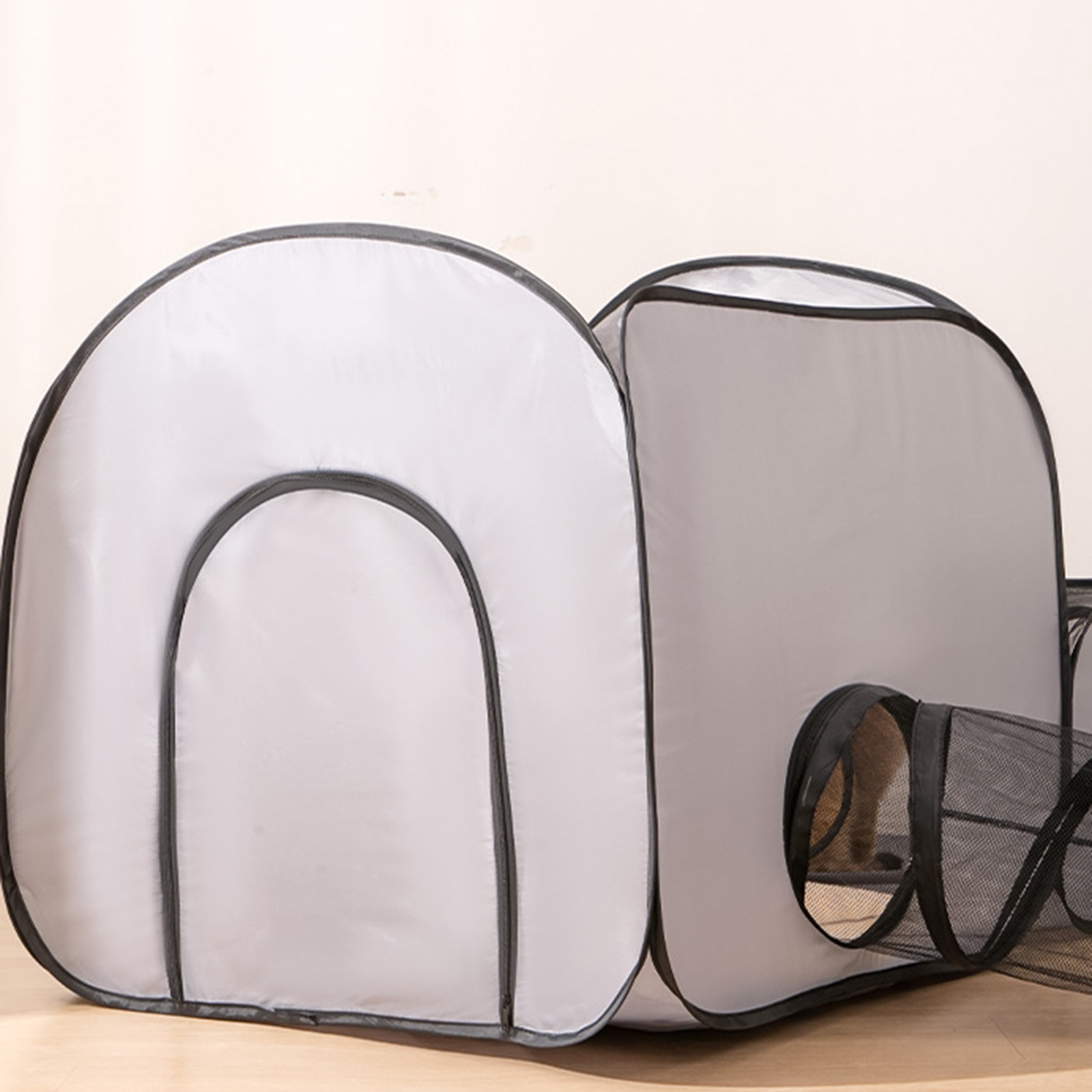 Tubo de túnel para gatos, casa de juegos práctica doblada para hámster, conejito, tienda de campaña plegable para interiores, juguete divertido para gatitos
