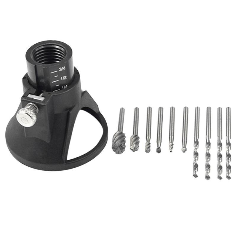 Hlzs-elektrische handboormachine, elektrisch gereedschap, houtfrees, bramenfreesset 6 stuks met boor, speciale locator voor dremel-accessoires: Default Title