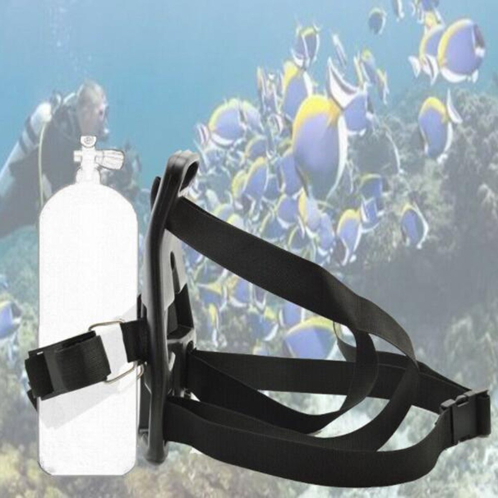 Soporte trasero de botella de oxígeno para buceo, soporte de tanque único, mochila, soporte de cilindro de Gas para esnórquel, producción subacuática