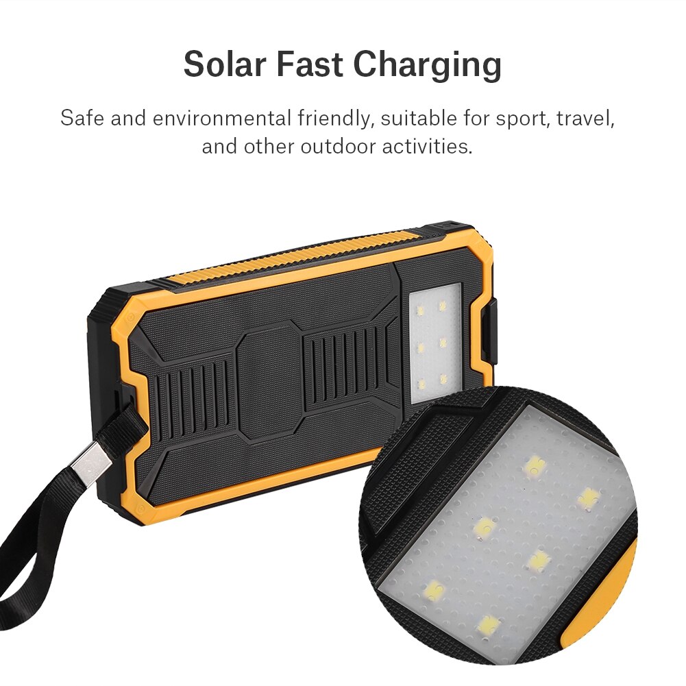 Reise Tragbare Solar Power Bank Fall DIY Kit 20000mAh Schnelle Lade Dual USB Mobile Power Bank Fällen Gebaut-in Solar Panel