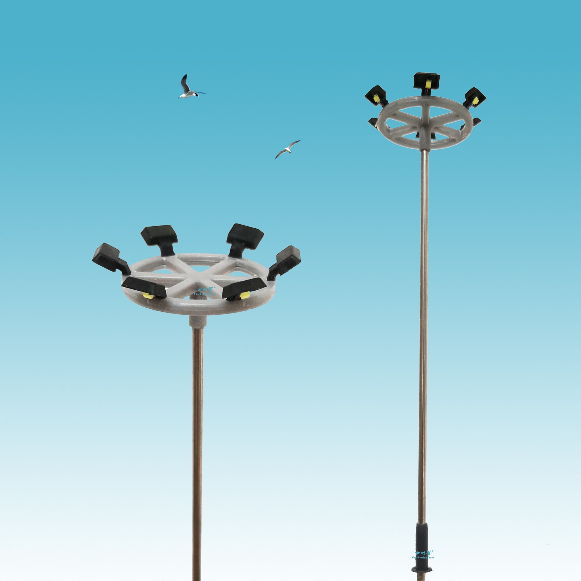1/3Pcs Ho Scale Model Lighting Tower,12V Model Street Lights Layout Lamppost Train/garden/playground/stadium Overhead Lights