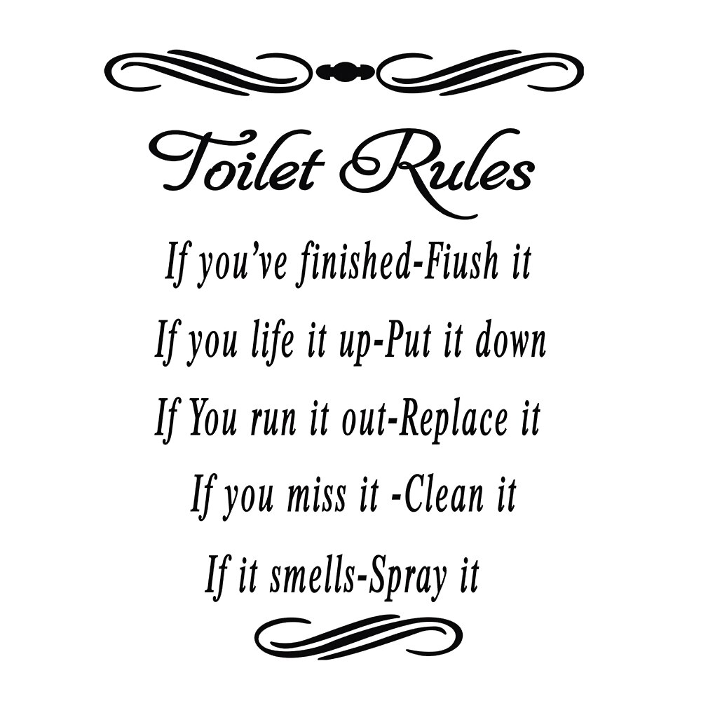 1PC Removable Quotation Wall Stickers Decals Wall Stickers Wall Art Toilet Rules Washroom Bathroom Home Decor