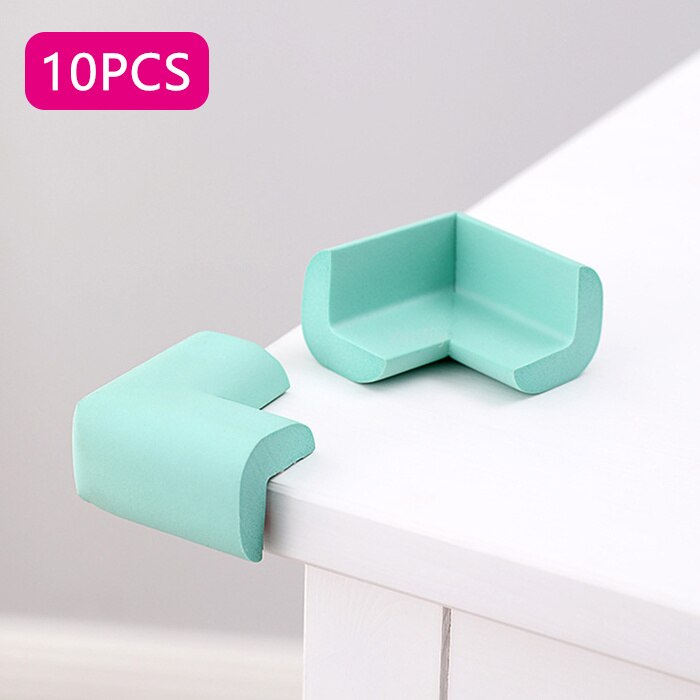 Protecteur d'angle de Table pour bébé, 10 pièces, housse de Protection de coin de meuble, bord droit doux, Protection de bord de Table pour bébé: Light Green