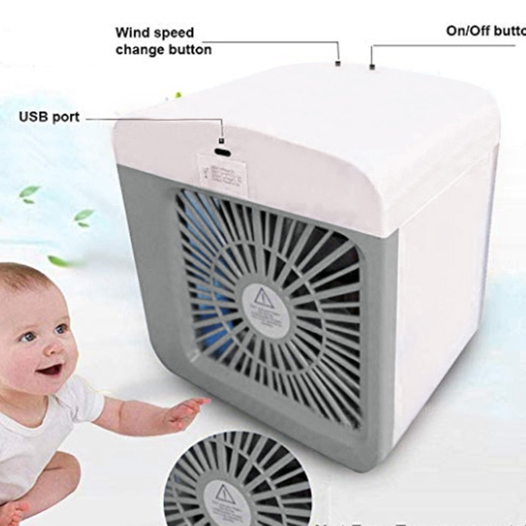 Usb Mini Airconditioning Koeler Aromatherapie Machine/Draagbare Led Airconditioner Usb Desktop Koelventilator Ingebouwde Ijs doos