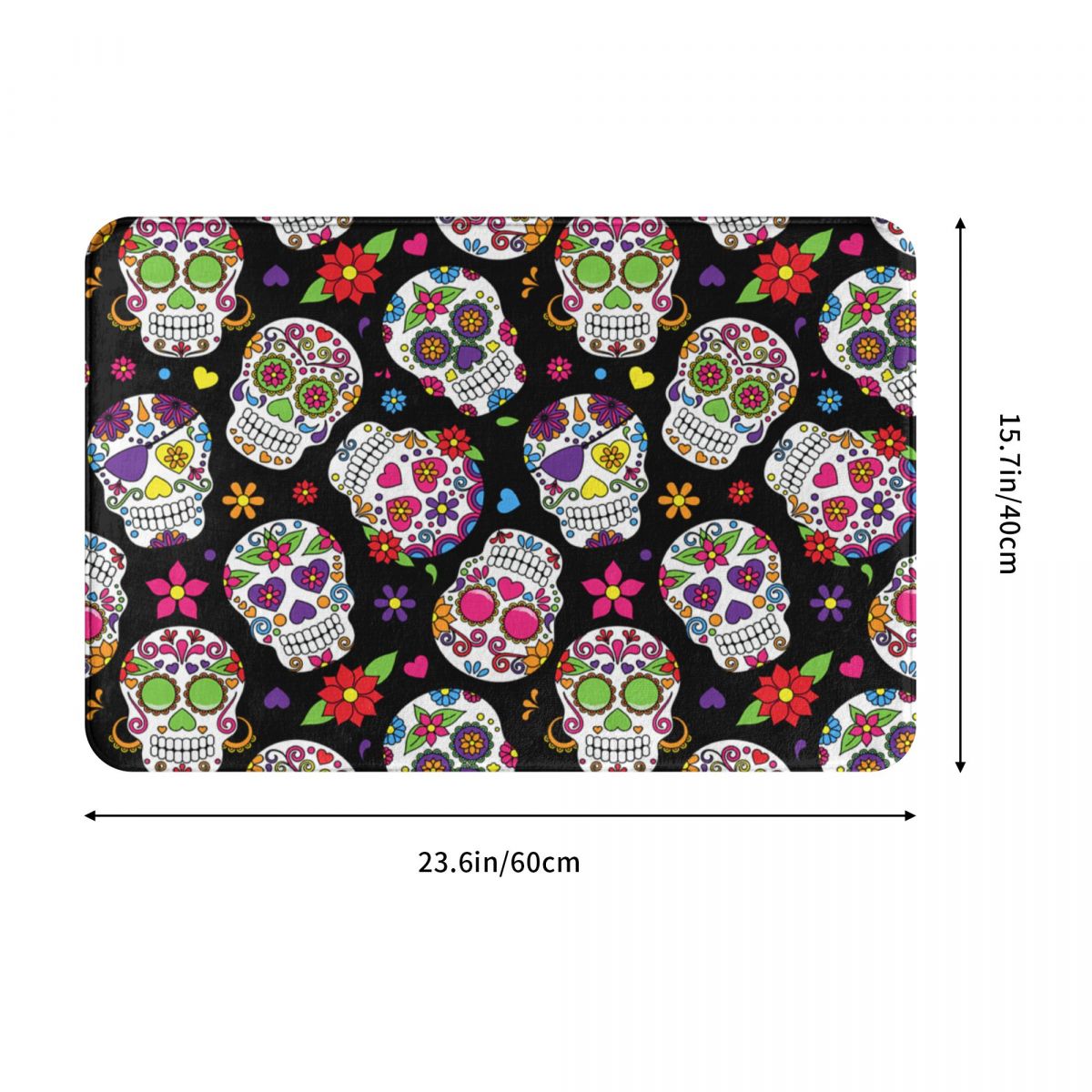 Sugar Skull Doormat Welcome Polyeste Bathroom Entrance Floor Carpet Balcony Rug Carpet Dead Decor Bath Mat