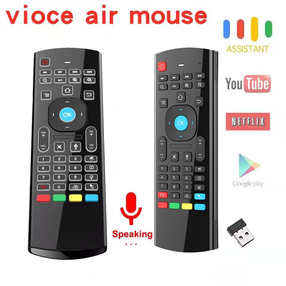 MX3 Pro Afstandsbediening Air Mouse Wireless Mini Keyboard Gyroscoop Ir Leren Google Voice Assistent Voor Android Smart Tv Box