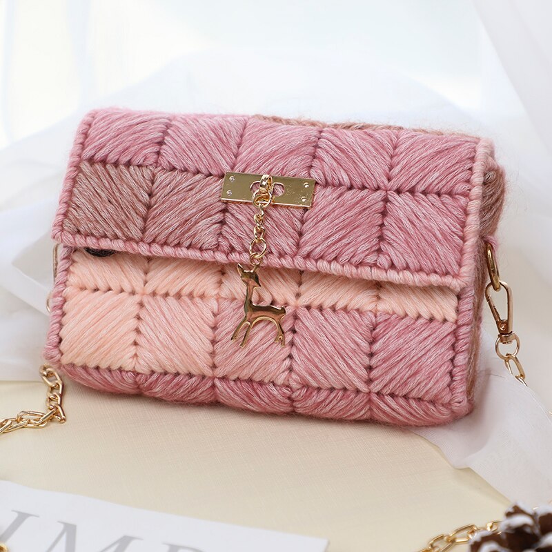 Wol Hand-Geweven Zak Opbergtas Decoratieve Gehaakte Diy Materiaal Pakket Accessoires