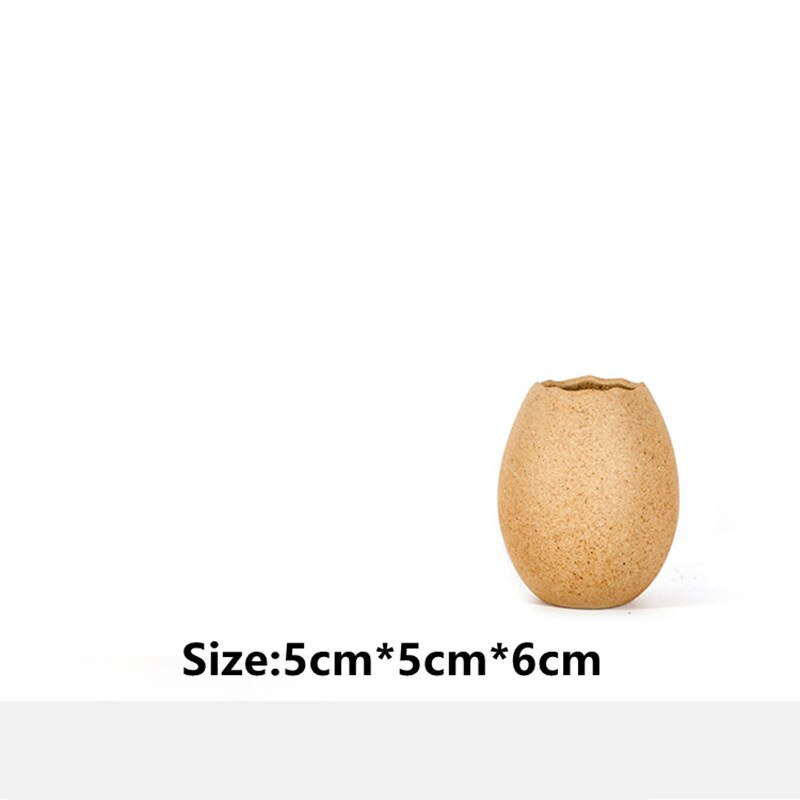 Moderne Eenvoudige Keramische Ambachten Persoonlijkheid Creatieve Dessert Kom Hydrocultuur Ei Shell Struisvogel Ei Vaas Woondecoratie: 01 / 3pcs