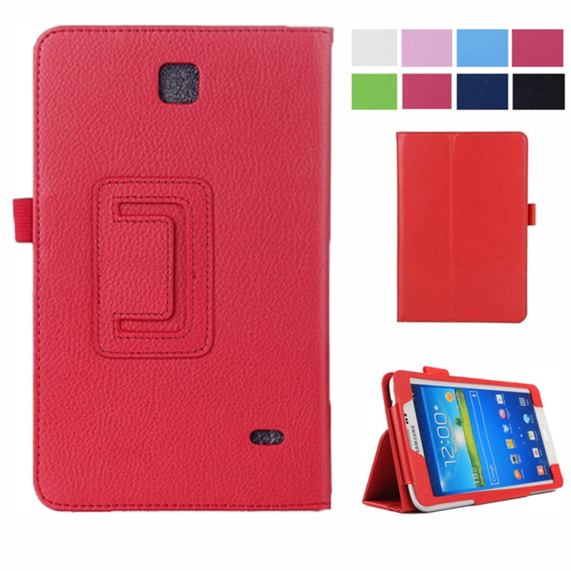 Samsung Galaxis Tab 4 7.0 zoll sm -t230 t231 t235 litschi-aufbringen kippen ledertasche faltbare halterung Tablette-abdeckung