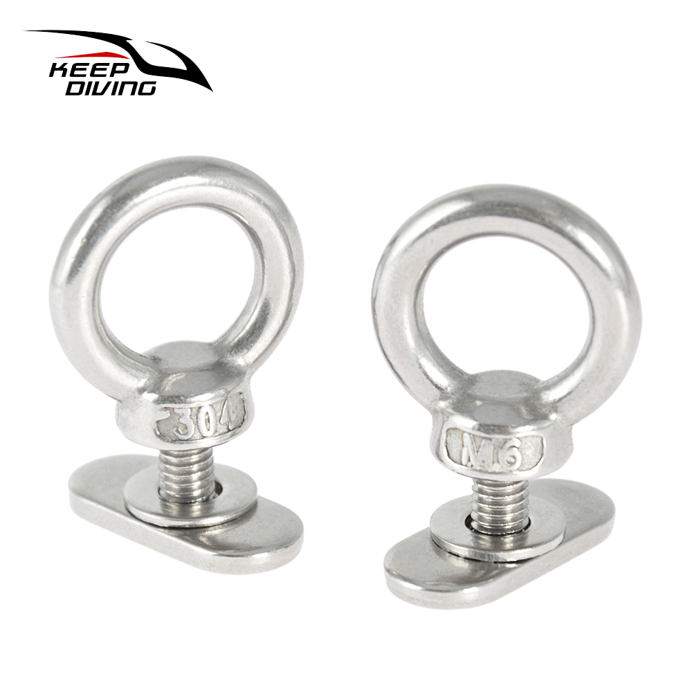 6 Pcs Kayak Rail Accessories Kayak Track Mount Tie Down Eyelet With Screw Nuts For Kayak Canoes Boats Fishing etc