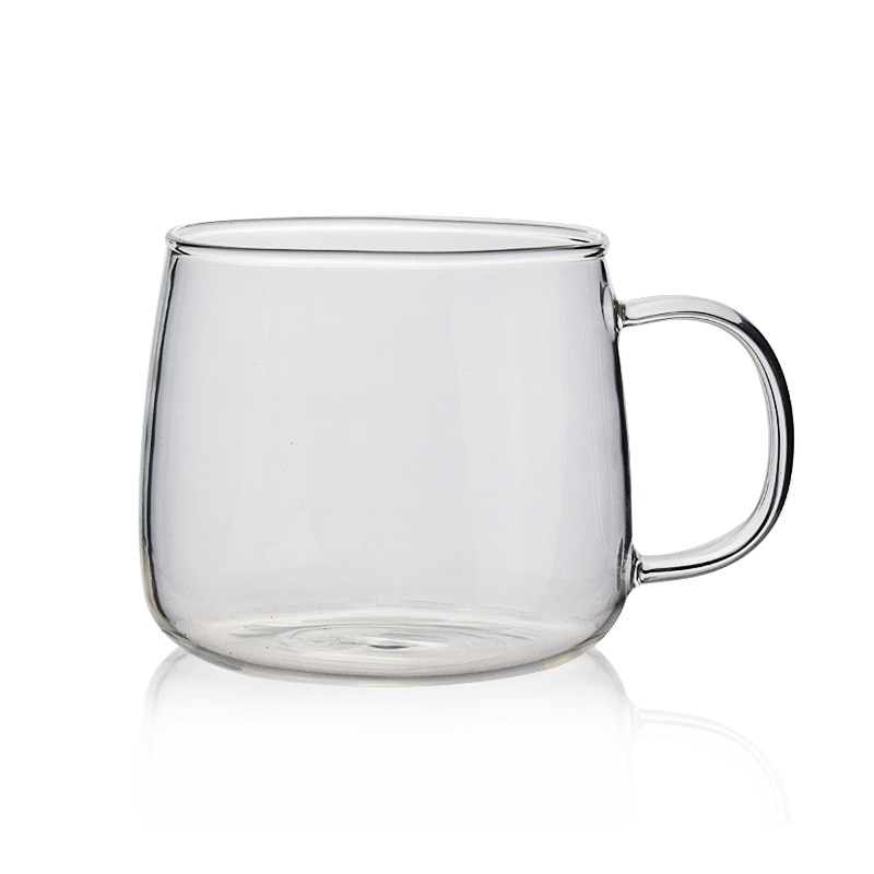 Pyrex Glass Transparent with Handle 450ml Sunshine Coffee Cup Teacup Breakfast Milk Cup Nordic Simple
