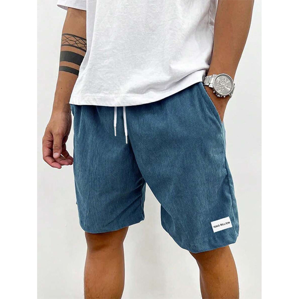 Pantalones de chándal de pana de verano para hombre, pantalones cortos informales, pantalones cortos de playa para hombre, pantalones cortos de baloncesto, ropa deportiva con etiqueta de Color sólido para hombre: M / Azul