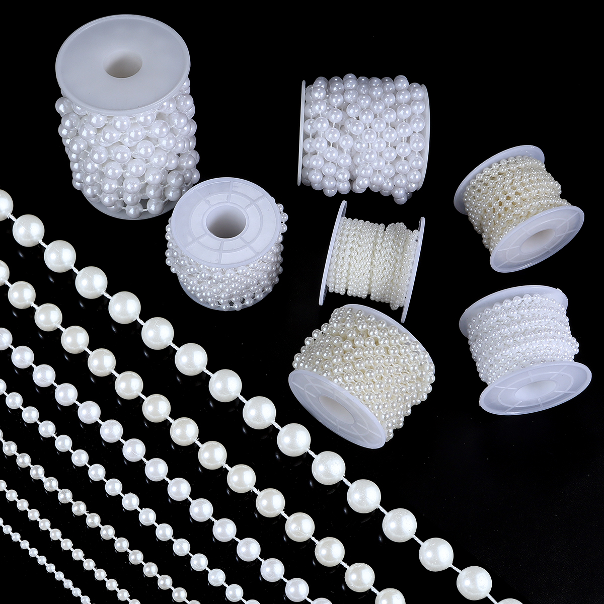 JODouble-Perle ABS pour Robe de Mariée, Accessoires Artisanaux, 3/4/5/6/8/10/12mm