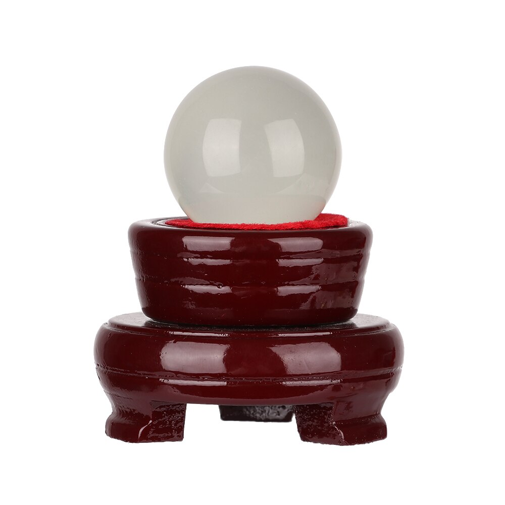 Retro Desktop Ornament Ball Display Stand Fixed Crystal Sphere Base Square Glass Holder Wood Pedestal Transparent Support