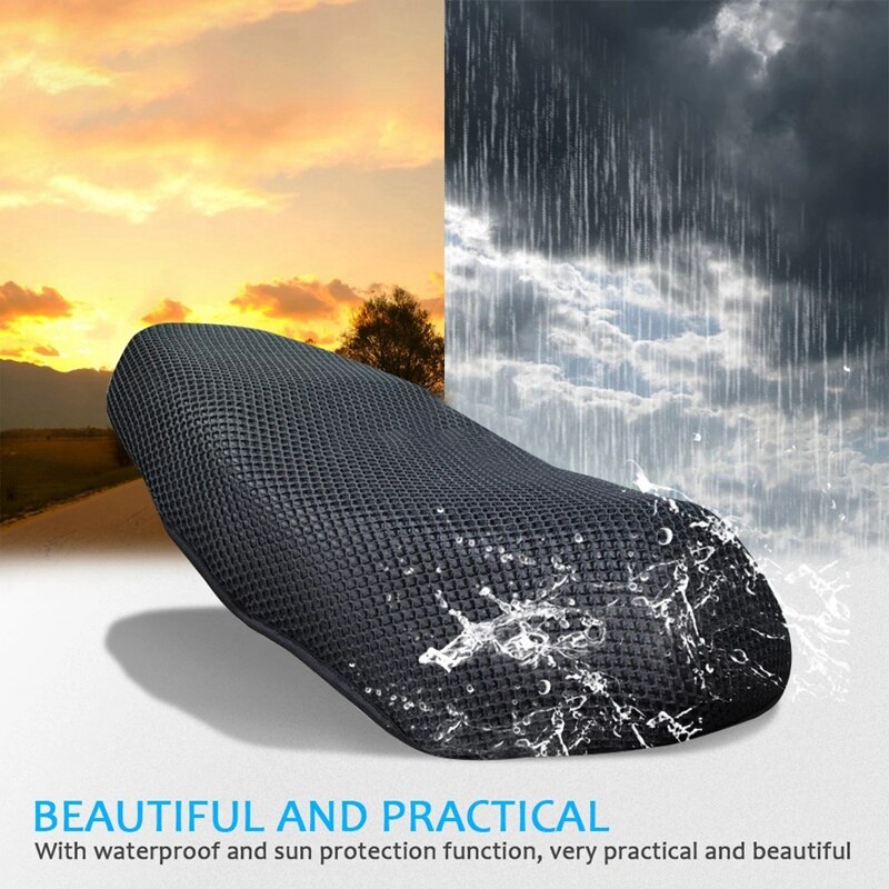 Funda de malla 3D para asiento trasero de motocicleta, funda para cojín de asiento, accesorios para Honda Forza350 NSS350 NSS 350