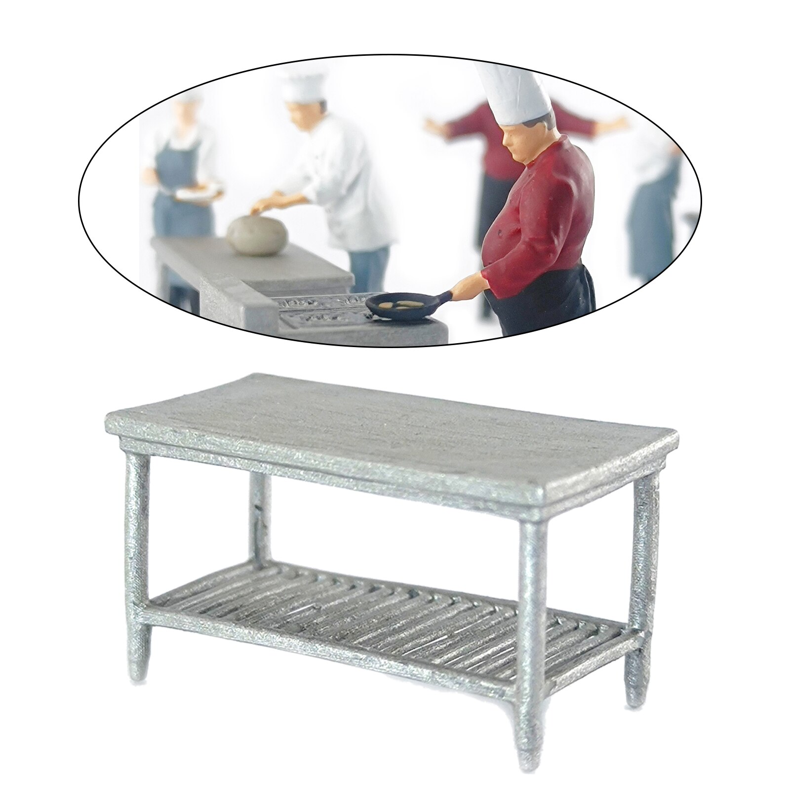 1/64 Scale Resin Mini Figures People Railway Scenery Miniature Model: Kitchen Shelf