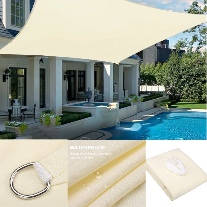 280GSM Sun Shade Sail Awning 4x3M Rectangle Canopy Sand Cover For Patio Outdoor Backyard Garden Playground