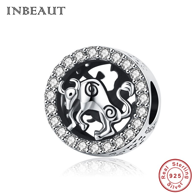 INBEAUT 100% 925 Sterling Silver Cute Heart Naughty Cat Dog Deer Charms fit Brand Bracelet Moon Pet Beads for Jewelry Making