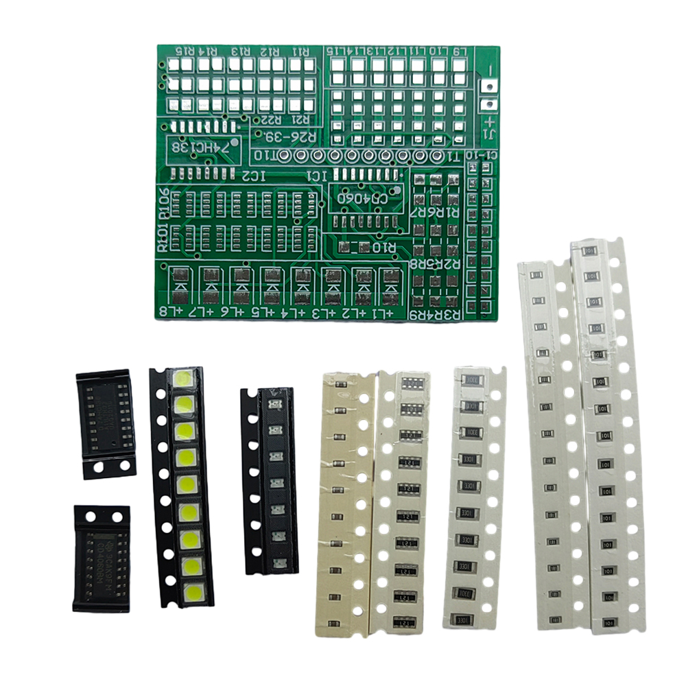 SMT SMD Component Soldering Project Practice Kit Board Resistor Diode Transistor DIY Electronic Kit Welding Learning: Default Title