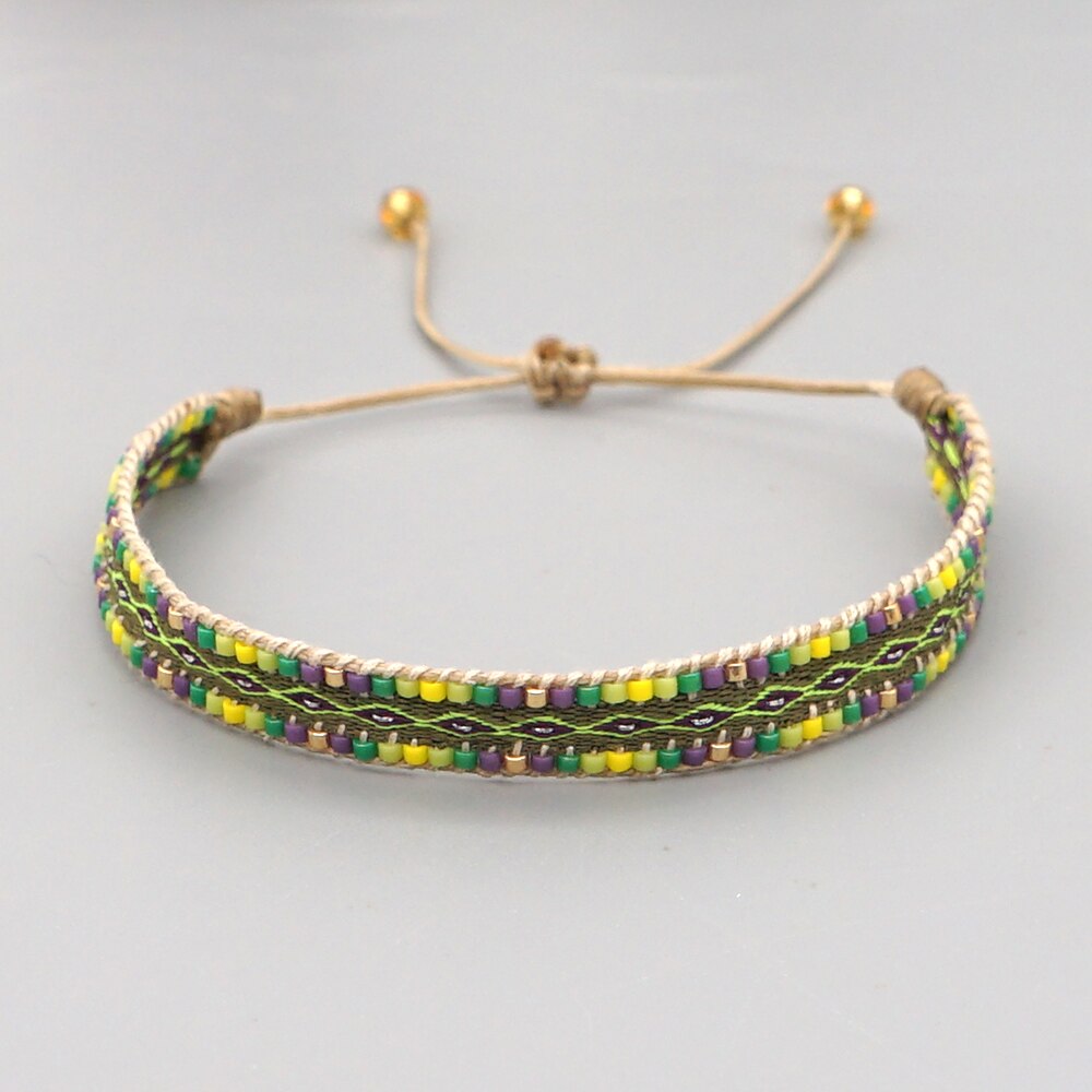 Go2Boho Tibetaanse Armbanden Gevlochten Armband Voor Vrouwen Boho Sieraden Vintage Handgemaakte Weave Bohemian Miyuki Kralen Armband: MI-B200167B