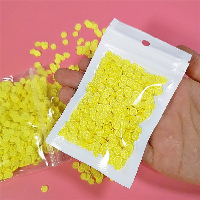 10g Fruit Slice Clay Sprinkles Filler Supplies Lemon kiwifruit for DIY Nail Beauty Decoration Toys for Children Kids: 4